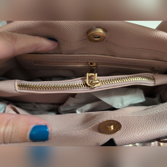 NWT BEBE Los Angeles Women's Evie Crossbody Satchel Bag Pearl Pink - Picture 2 of 11